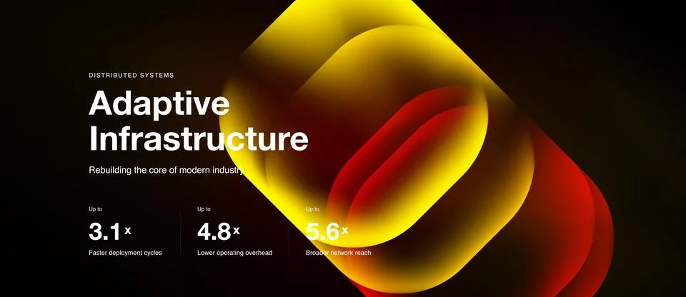 Abstract design showcases adaptive infrastructure concept. Bright colors 스톡 일러스트