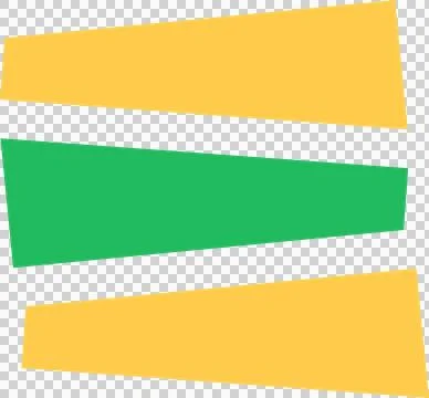 Abstract design showing three slanted trapezoid bars in flat style, transparent Stock Illustration