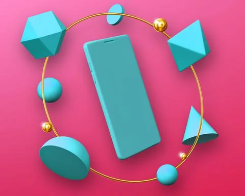 Abstract design with smartphone mockup in frame Illustrazione stock