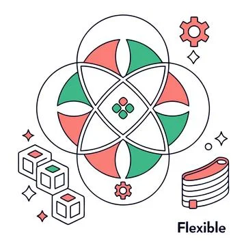Abstract Design System: Core, Scalable, and Flexible Elements Stock Illustration
