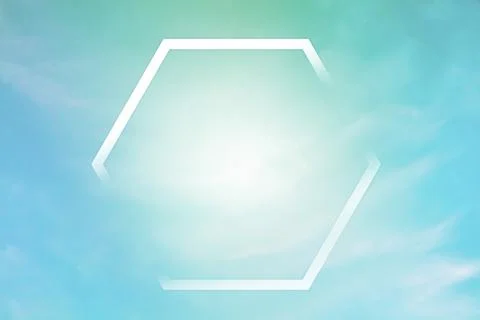 Abstract design template for a quote, teal blue sky background with white clouds 库存插图