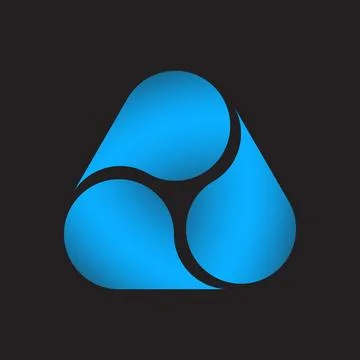 Abstract Design with Three Interlocking Blue Circles Stock Illustration