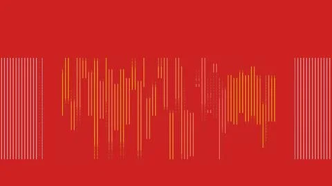 Abstract design with vertical striped geometry. Red background. Stock Illustration