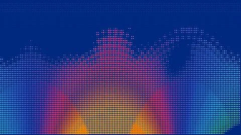 Abstract design with vertical striped geometry. Red background. Stock Illustration