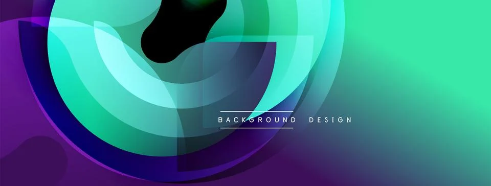 Abstract design. Vibrant layers create dynamic flow. Purple, turquoise, green Stock Illustration