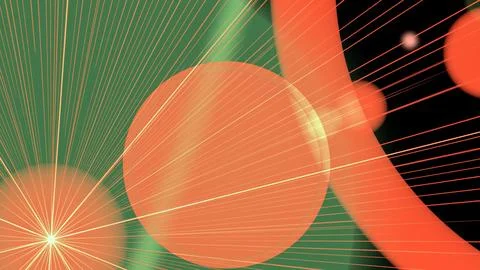 Abstract design with vibrant orange and green rays Illustrazione stock