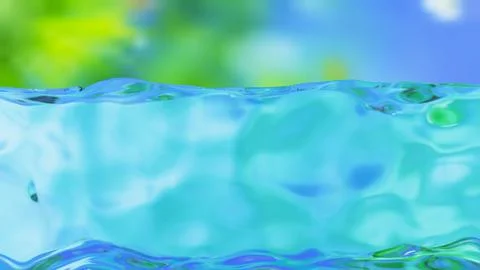 Abstract design of water split line with underwater. 3D rendering Stock Illustration