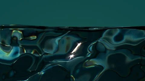 Abstract design of water split line with underwater. 3D rendering Stock Illustration