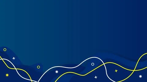 Abstract Design with Wavy Blue Background and Geometric Elements Stock Illustration