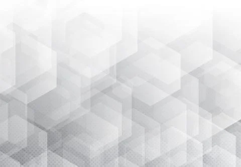 Abstract design of white hexagonal pattern technology with halftone Stock Illustration