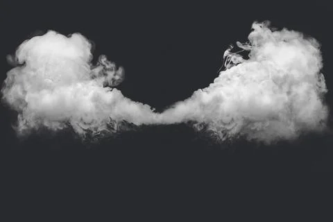 Abstract design of white smoke cloud against dark background Stock Photos