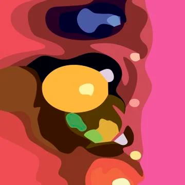 Abstract design with a yellow circle Stock Illustration