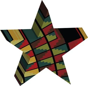 Abstract designed colorful star 3D Stock Illustration
