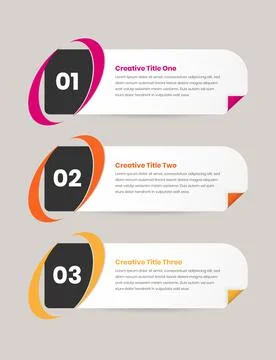 Abstract designed three steps business process presentation template 스톡 일러스트