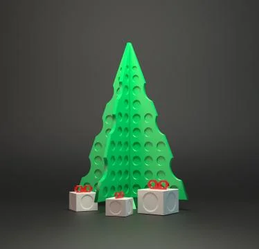 Abstract designer christmas tree Illustrazione stock