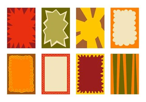 Abstract designs, frames and backgrounds for printing posters and postcards. Stock Illustration