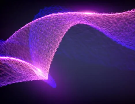 Abstract destroyed violet flame vector mesh background. Futuristic technology Stock Illustration