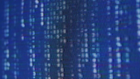 Abstract Detailed  Close-up of Streaming Binary Code Stock Footage 219590750