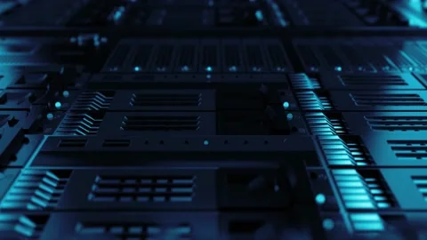 Abstract detailed server rack Stockbeeldmateriaal 168067217