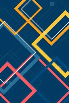 Abstract diagonal arrow stripes and outlined squares in orange, yellow, tea.. Stock Illustration