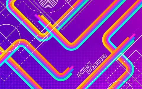 Abstract diagonal background. Bright strips with geometric shapes Illustrazione stock