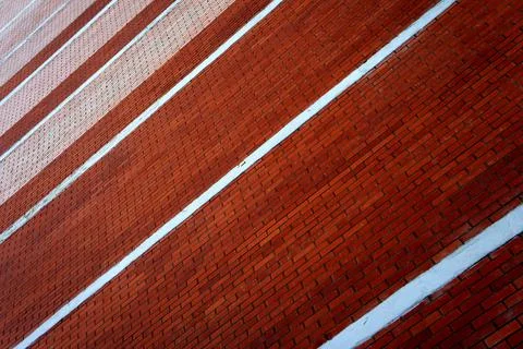 Abstract diagonal background from perspective brick wall Stock Photos