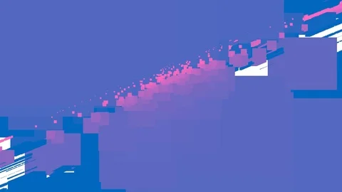 Abstract Diagonal Blue Sky With Pink Pixelated Clouds Stock Footage 118988043