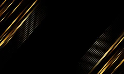 Abstract diagonal gold striped lines on dark background with copy space. Stock Illustration