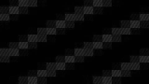 Abstract diagonal halftone dot grid pattern on black background Stock Footage 337452949