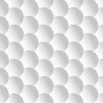 Abstract Diagonal Halftone Pattern Background with Black Dots Creating Scale Illustrazione stock