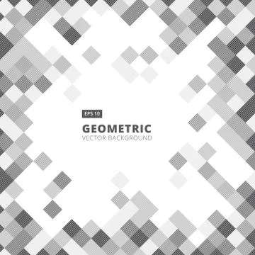 Abstract diagonal line art geometric square gray and white color pattern back Illustrazione stock
