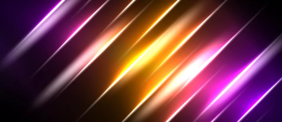 Abstract diagonal lines create vibrant energy. Purple, orange, white hues 스톡 일러스트