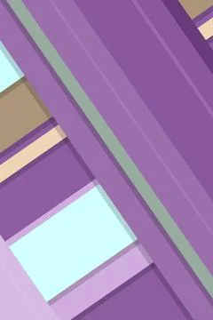 Abstract diagonal lines form layered building blocks in purple with teal hi.. Stock Illustration