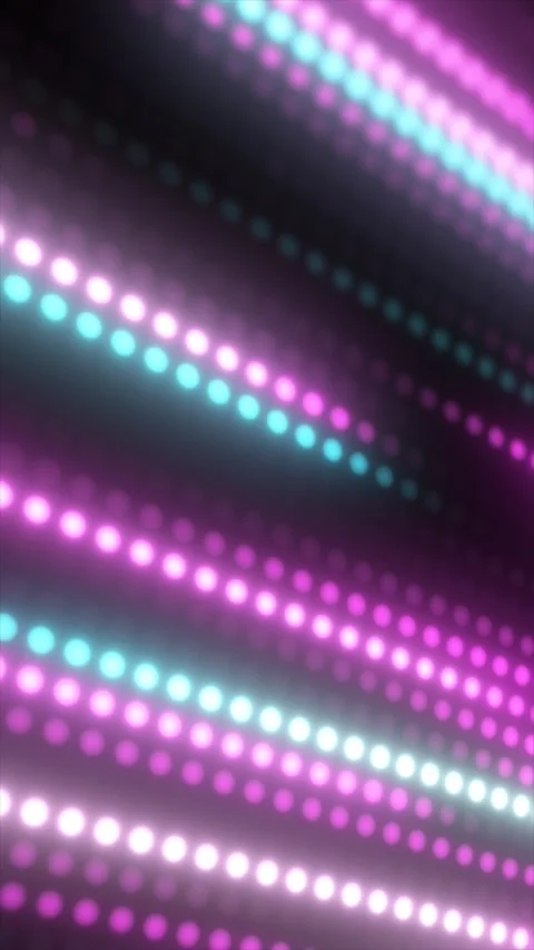 Abstract diagonal lines of glowing pink, white, and cyan dots on a dark bac.. Stock Footage 313067503