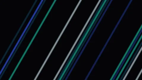 Abstract diagonal lines moving across a dark background with subtle color s.. Video stock 343482053