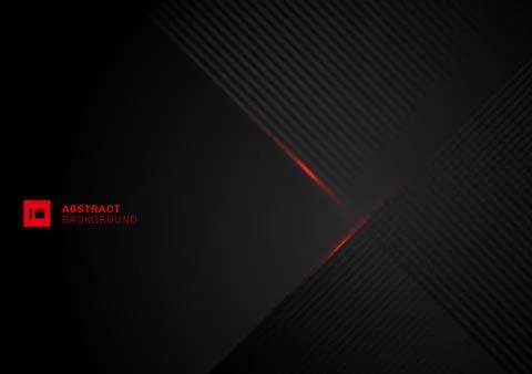 Abstract diagonal lines pattern overlap with red laser line on black backgrou Stock Illustration