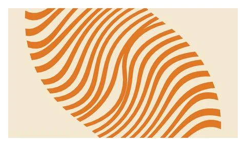 Abstract diagonal orange wavy lines on light beige background, modern artis.. Stockillustratie