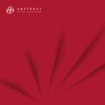 Abstract diagonal paper cut with shade red background Stock Illustration