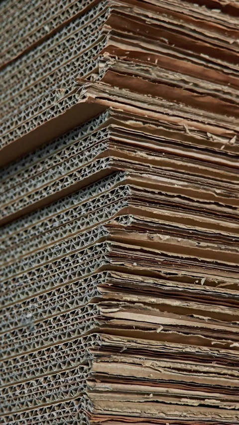 Abstract diagonal pattern of corrugated cardboard edge texture Stock Footage 346248089