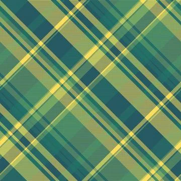 Abstract diagonal plaid pattern in teal, green, and yellow.  Modern geometric Stock Illustration