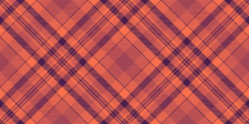 Abstract diagonal plaid pattern in warm coral and deep mauve tones.  Perfec.. Stockillustratie