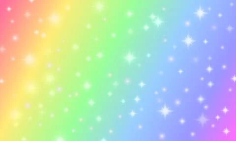 Abstract diagonal rainbow background with glowing stars Stock Illustration