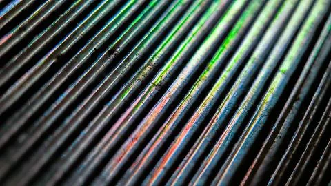 Abstract Diagonal Rainbow Iridescent Reflection on Light Surface Stock Photos