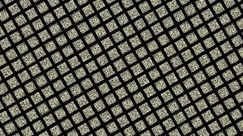 Abstract diagonal rows of same size QR codes moving down slowly, seamless loop Stock Illustration