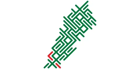 Abstract Diagonal Slides Creating Lebanon Map Silhouette Stock Footage 328064987
