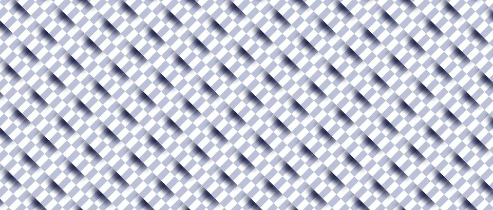 Abstract diagonal square pattern background. Slanted geometric grid with shadow Illustrazione stock