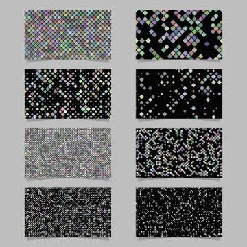 Abstract diagonal square pattern mosaic card background set Illustrazione stock