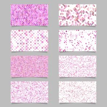 Abstract diagonal square pattern mosaic card background template set Illustrazione stock