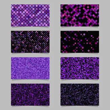 Abstract diagonal square pattern mosaic card background template set Illustrazione stock