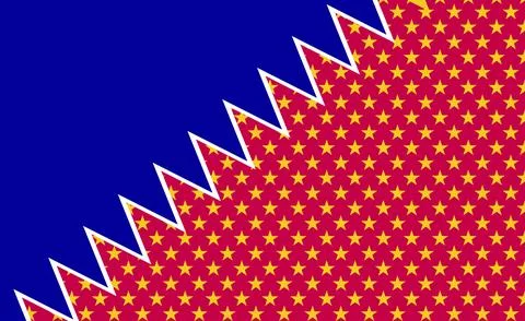 Abstract Diagonal Star Pattern Background With Red And Blue Zigzag Border F.. Stock Illustration